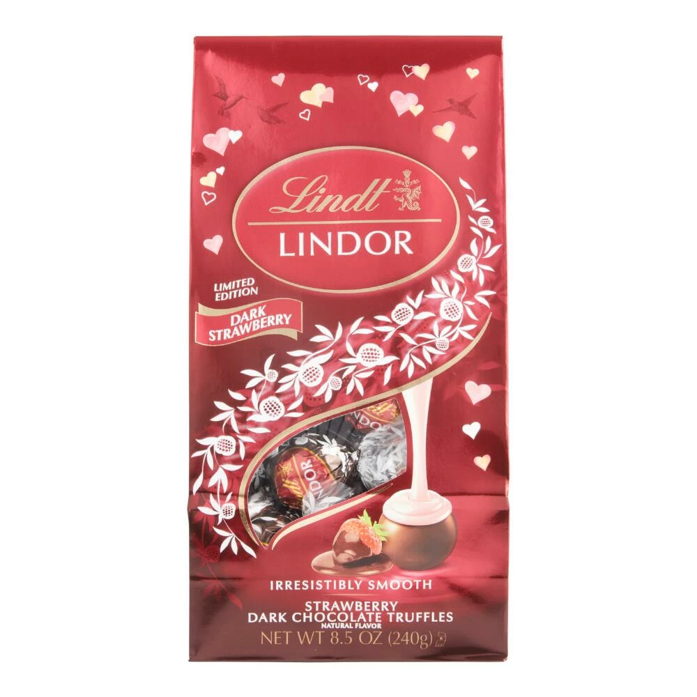 World Market Lindt Lindor Strawberry Dark Chocolate Truffles Bag 3 World Market Lindt Lindor Strawberry Dark Chocolate Truffles Bag