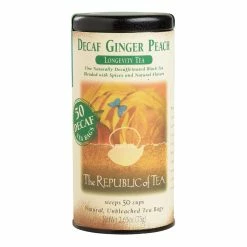 World Market The Republic Of Tea Decaf Ginger Peach Black Tea 50 Count