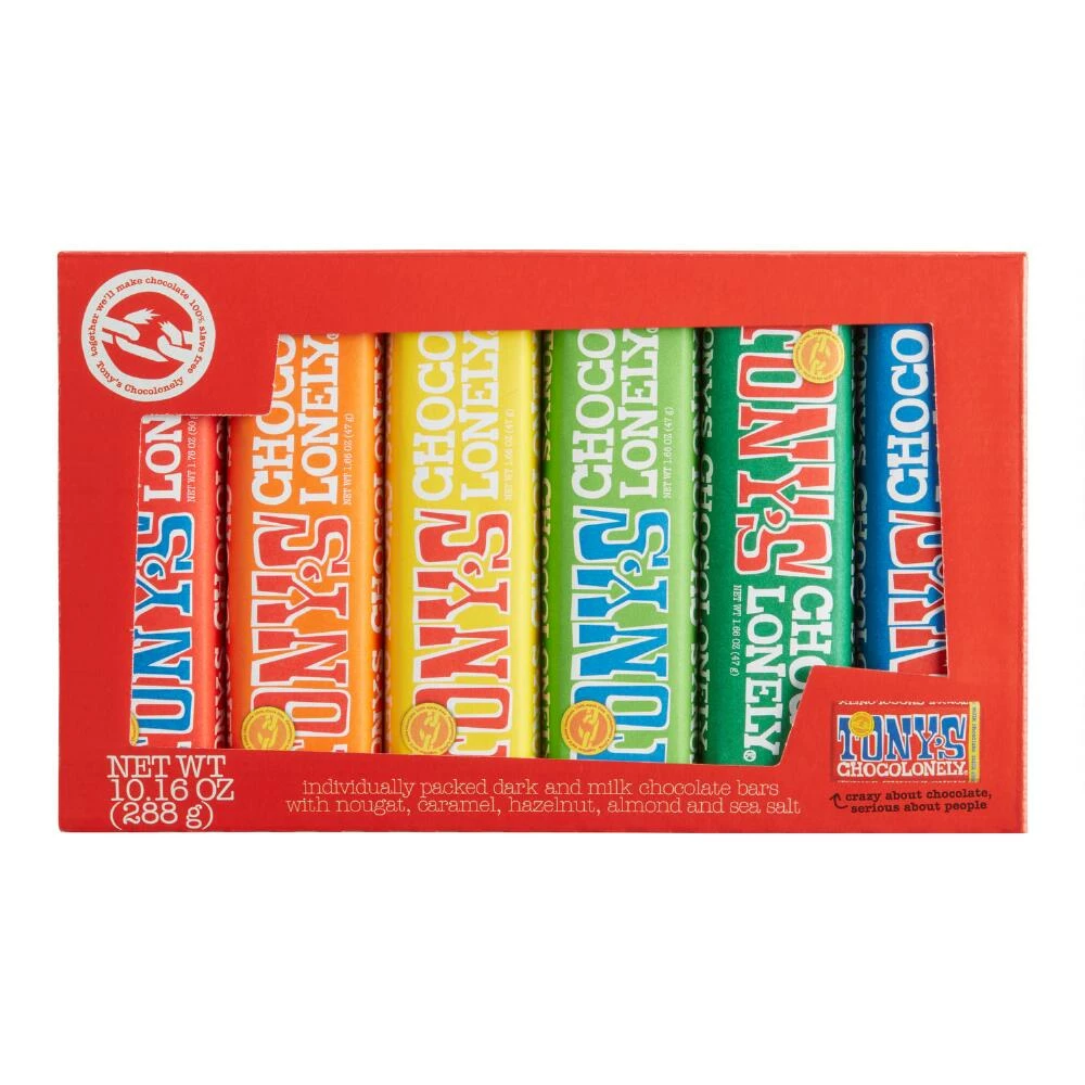 World Market Tony's Chocolonely Assorted Chocolate Bars Gift Box 6 Pack 3 World Market Tony's Chocolonely Assorted Chocolate Bars Gift Box 6 Pack