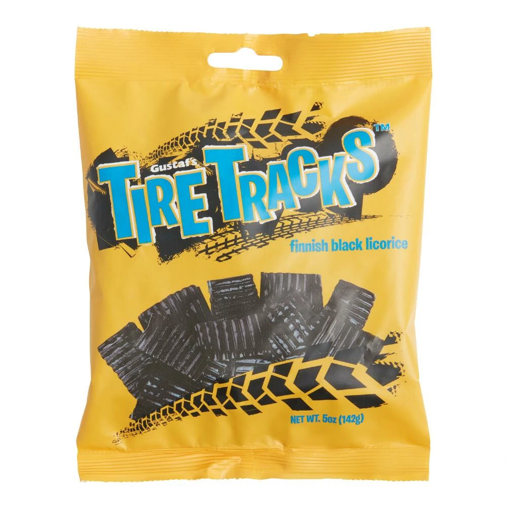 World Market Gustaf's Tire Tracks Finnish Black Licorice Set of 4 3 World Market Gustaf's Tire Tracks Finnish Black Licorice Set of 4