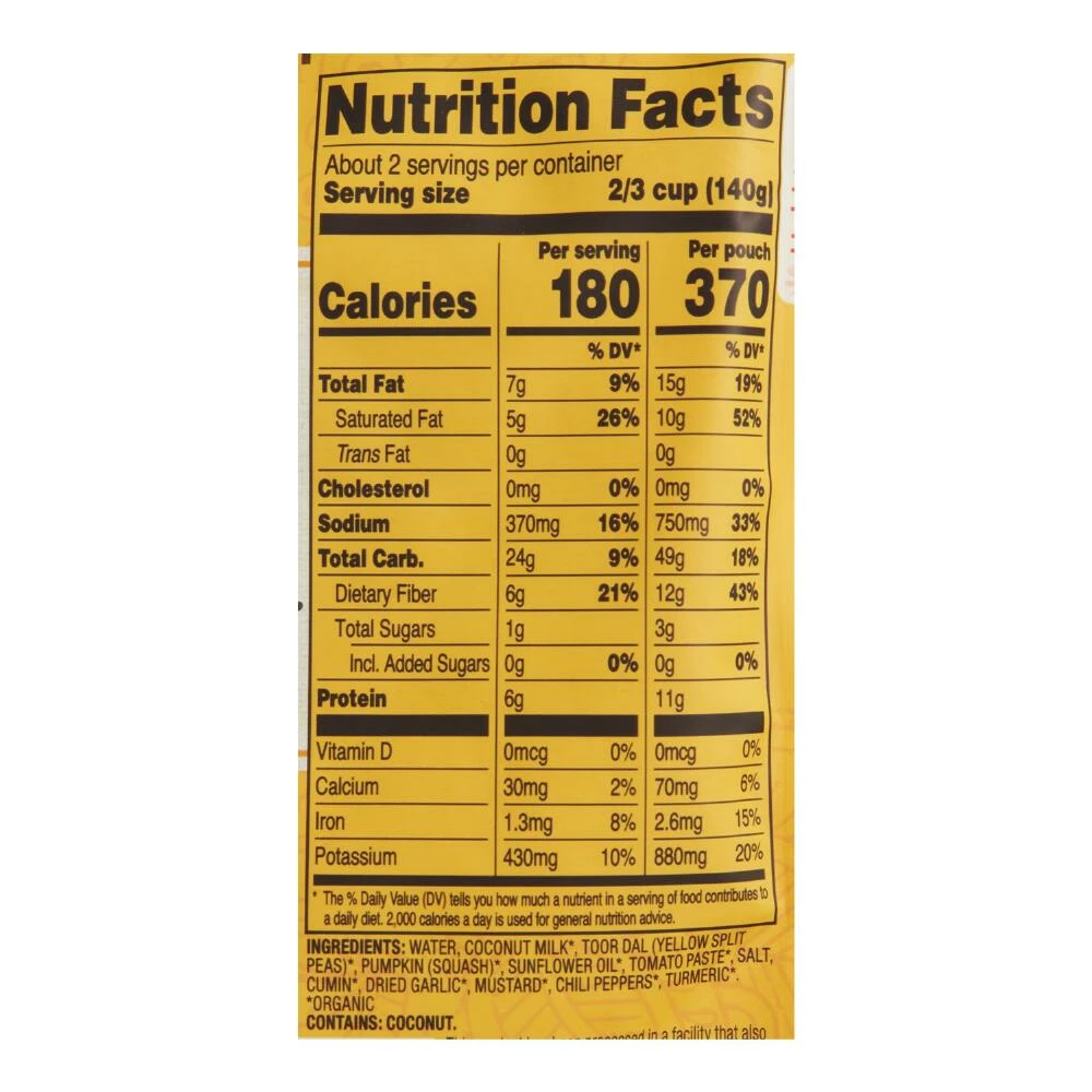World Market Tasty Bite Organic Coconut Squash Dal 4 World Market Tasty Bite Organic Coconut Squash Dal - Image 2