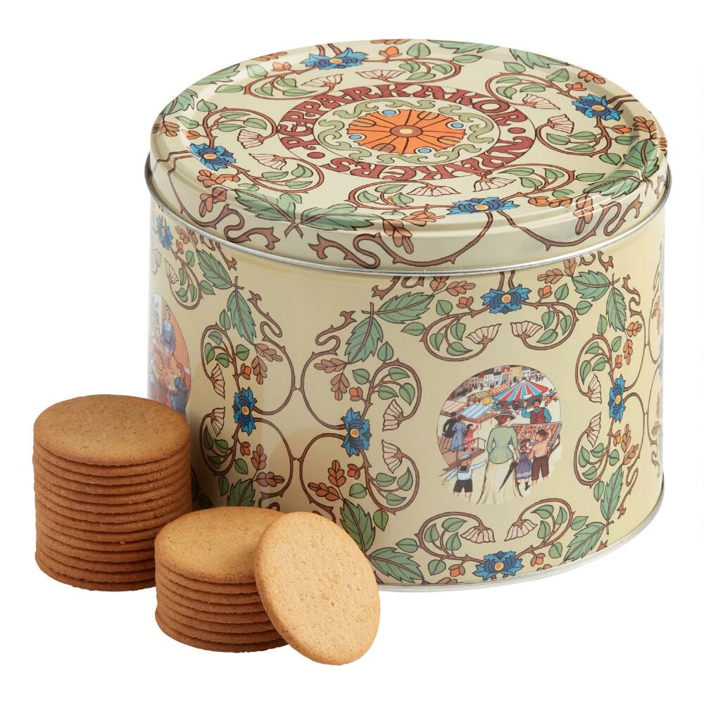 World Market Nyakers Gingersnaps White Botanical Tin 3 World Market Nyakers Gingersnaps White Botanical Tin