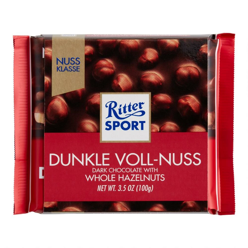 World Market Ritter Sport Whole Hazelnut Dark Chocolate Bar 3 World Market Ritter Sport Whole Hazelnut Dark Chocolate Bar