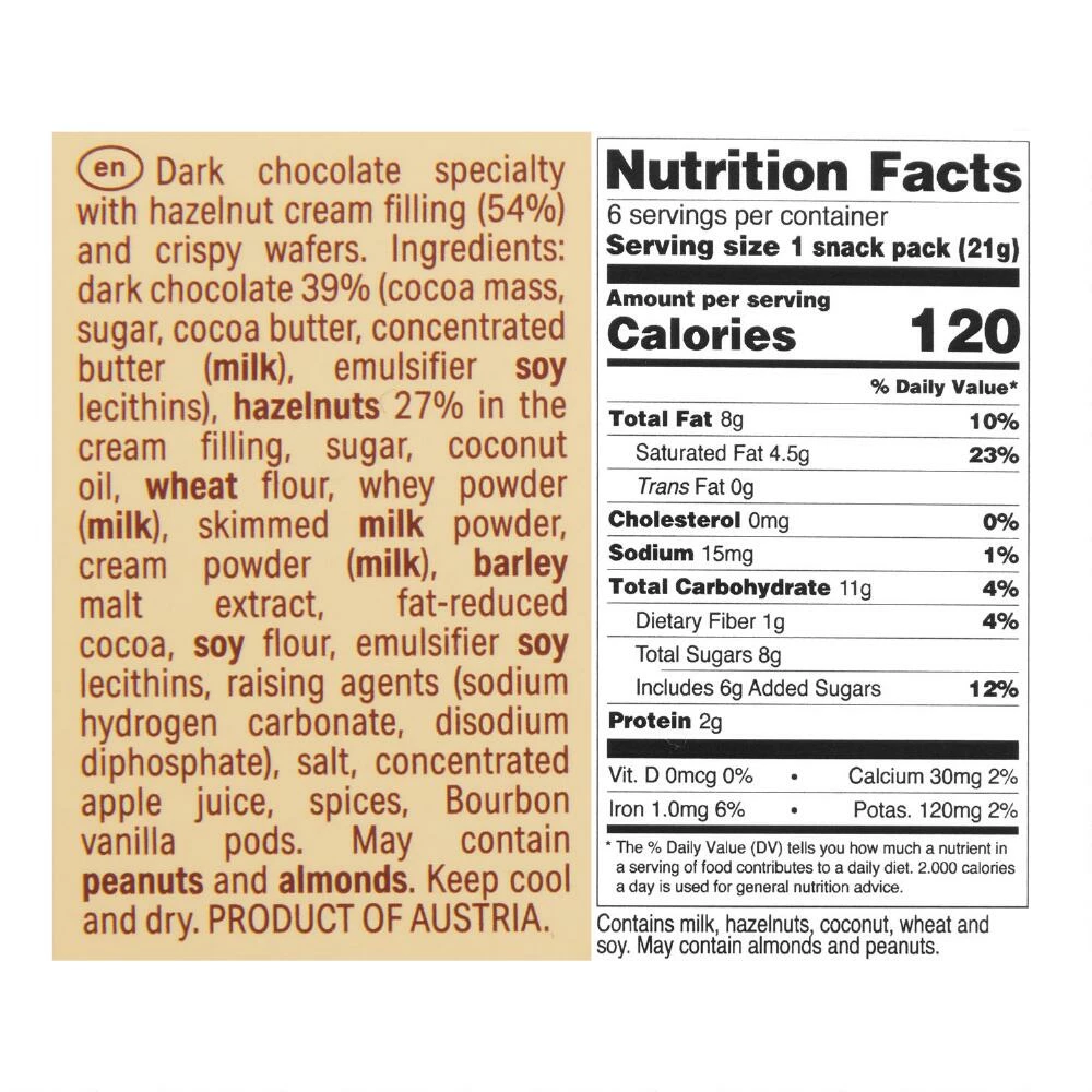 World Market Loacker Hazelnut Dark Chocolate Tortina Wafers 4 World Market Loacker Hazelnut Dark Chocolate Tortina Wafers - Image 2