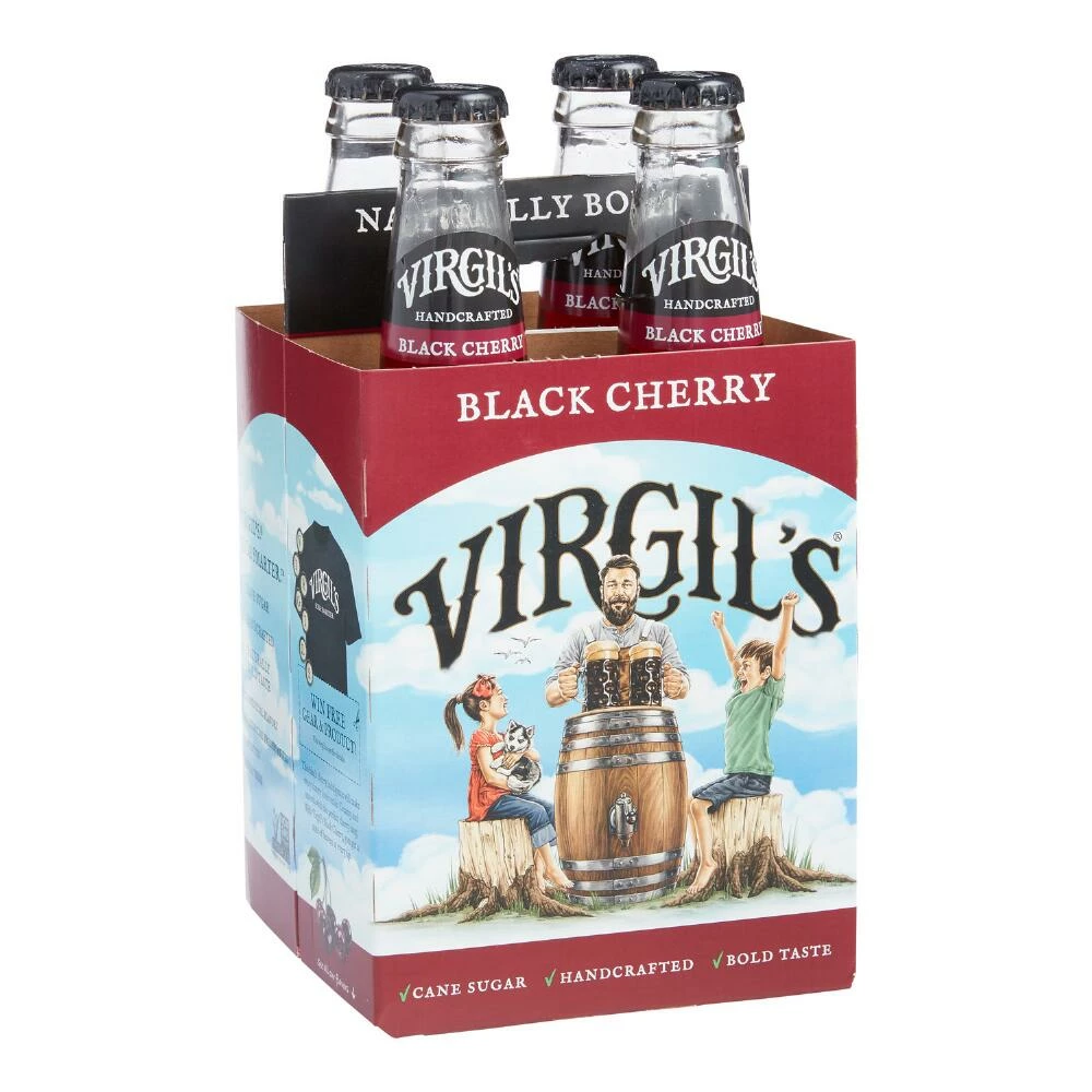 World Market Virgil's Handcrafted Black Cherry Soda 4 Pack 3 World Market Virgil's Handcrafted Black Cherry Soda 4 Pack