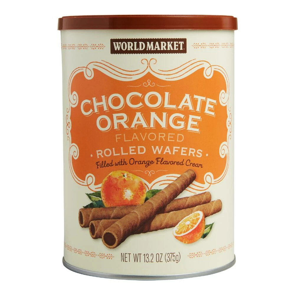 World Market® Chocolate Orange Cream Rolled Wafers 3 World Market® Chocolate Orange Cream Rolled Wafers