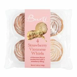 World Market Burts Strawberry Viennese Whirl Cookies 4 Count