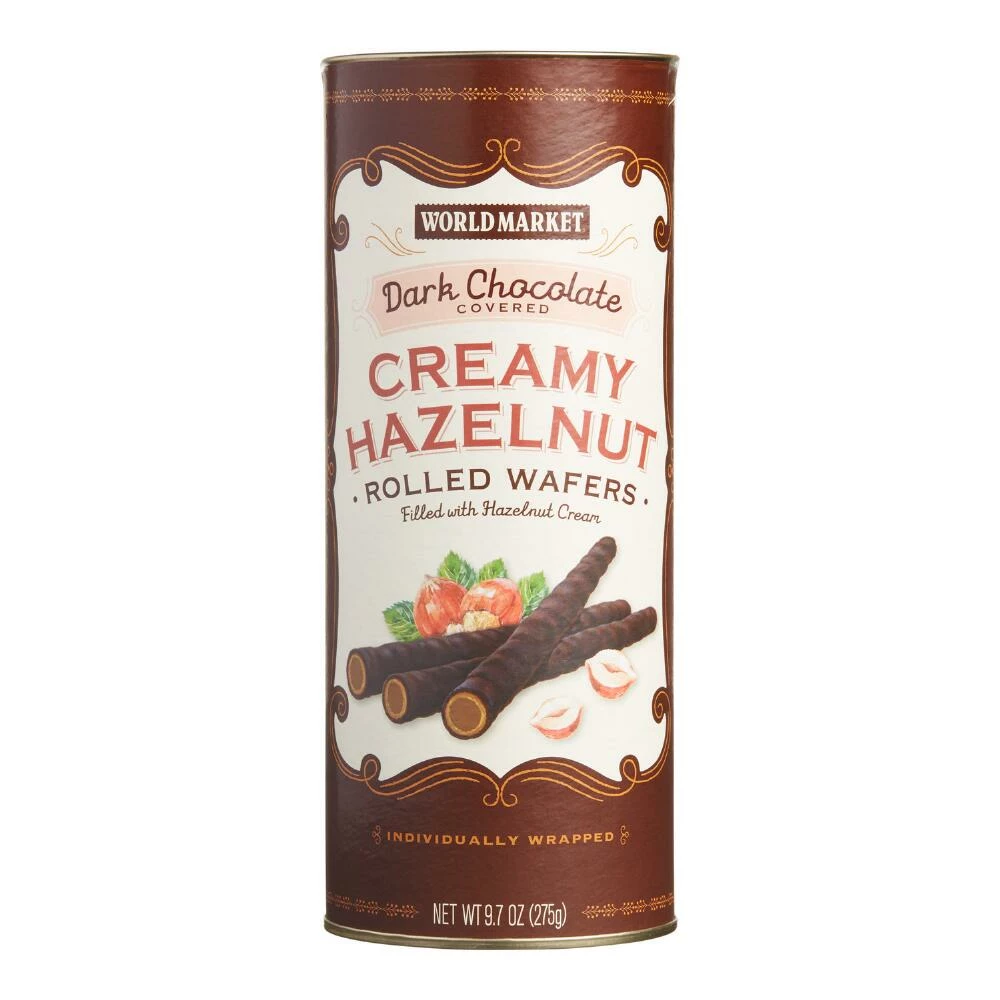 World Market® Dark Chocolate Hazelnut Cream Rolled Wafers 3 World Market® Dark Chocolate Hazelnut Cream Rolled Wafers